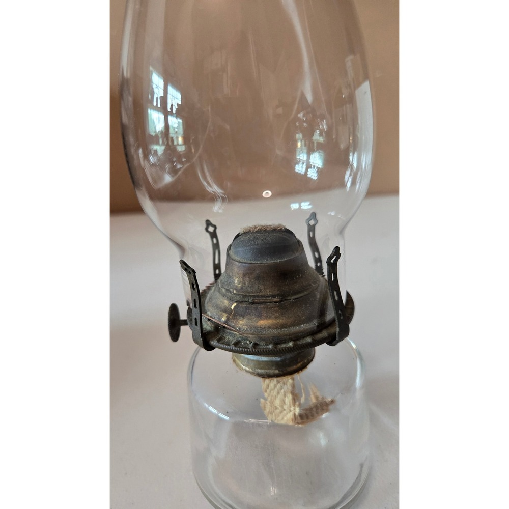 Antique Empire No 2 Oil Lamp Clear Glass Kerosene Lamp Chimney Complete - Picture 11 of 15
